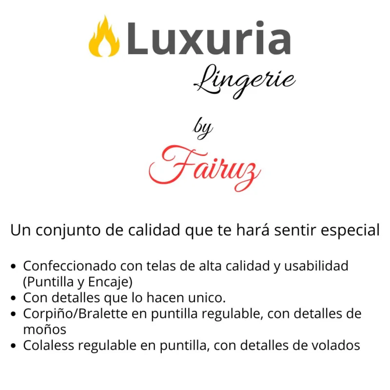 Conjunto Lenceria de Encaje (Art 5104) Talle 85 al 100