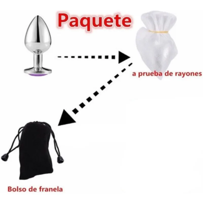 Plug Dilatador Anal Acero Strass – Metalico - Grande