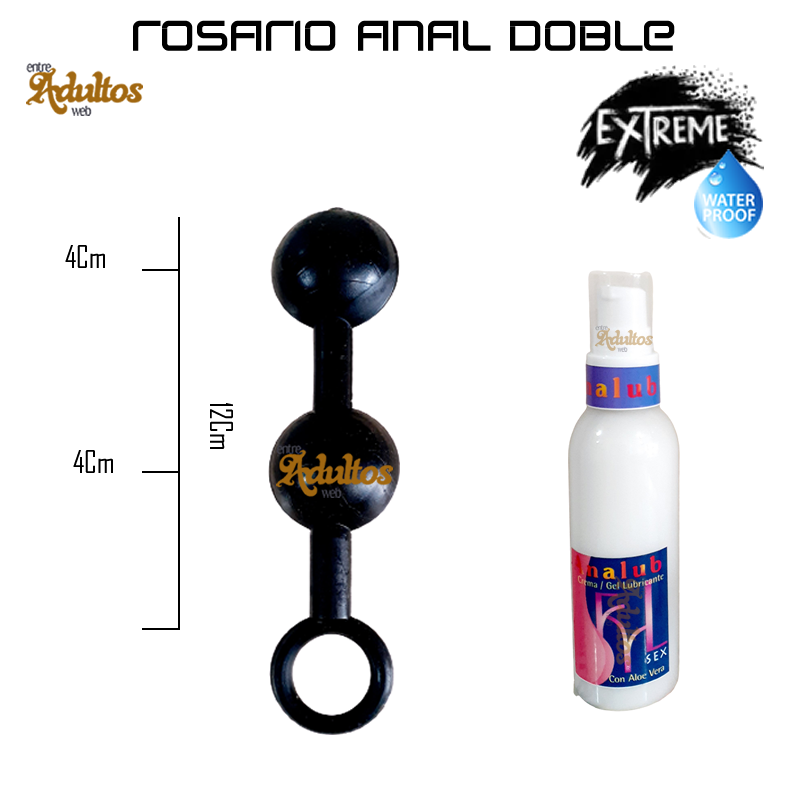 Inexpulsable Triple - Bolitas Anal + Gel Dilatador Analub - Imagen 2