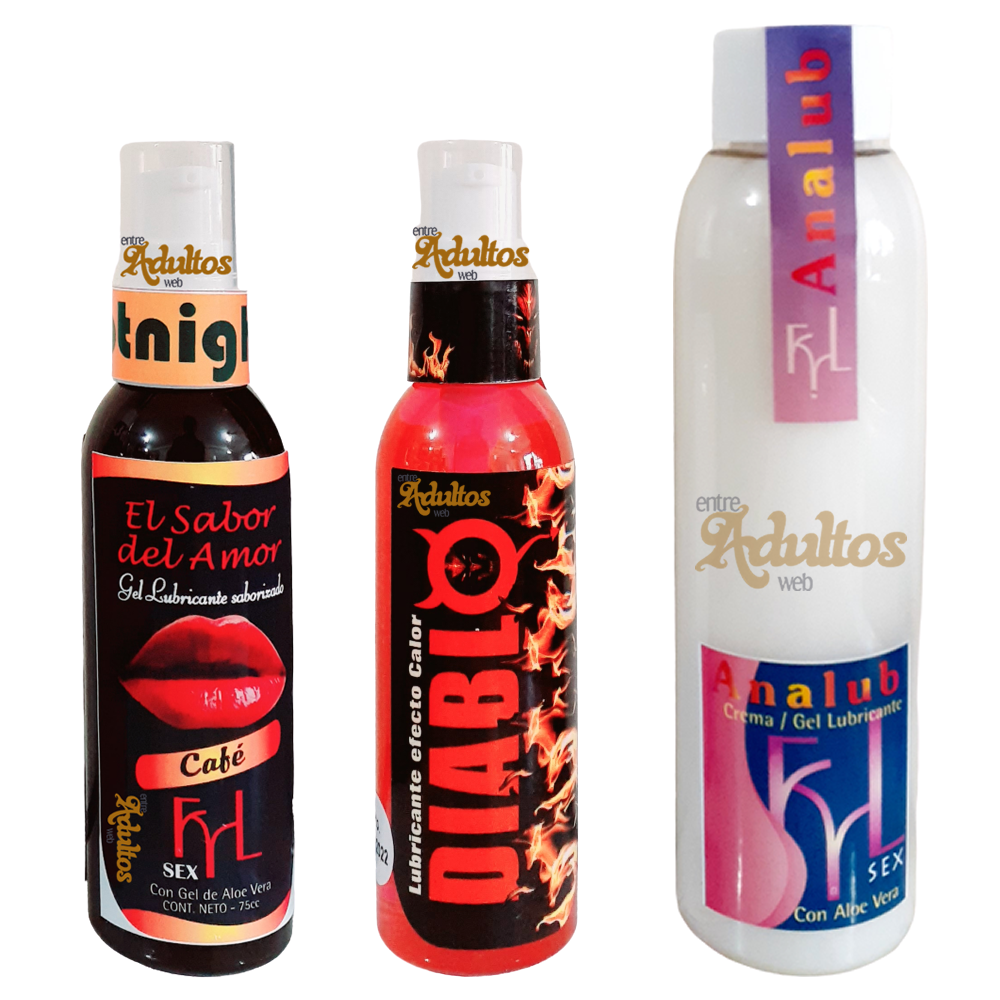 Kit Gel Anal - Lubricante Saborizado Comestible - Gel Calor Diablo FYL